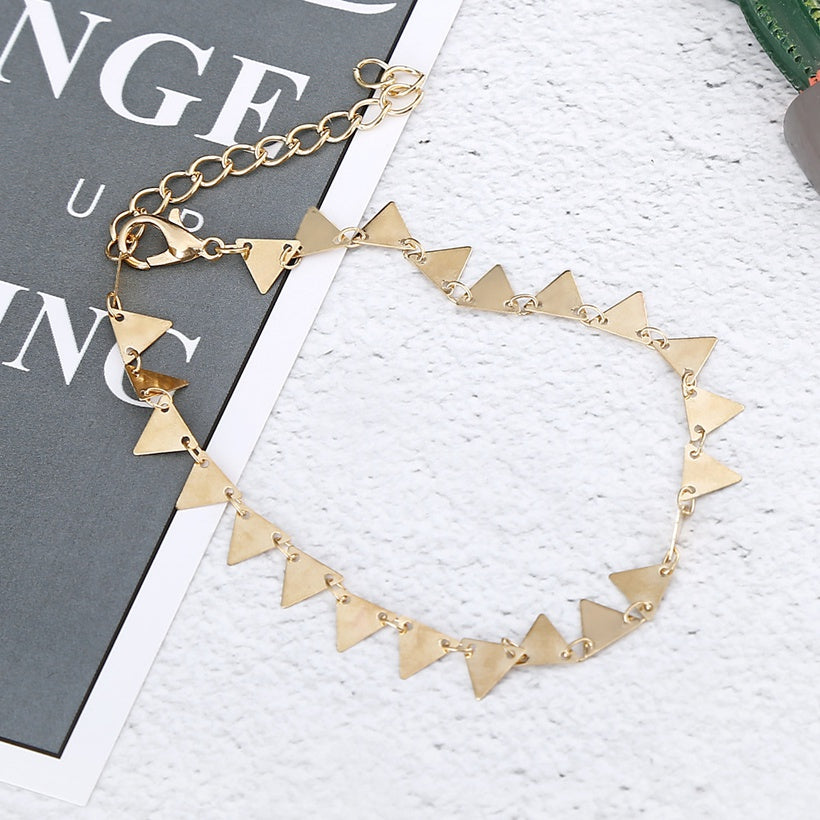 Triangle silver anklet