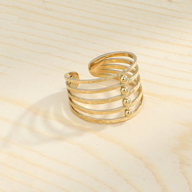 Geometric stripe boho ring