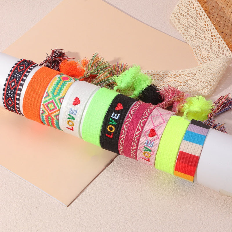 Embroidery Tassel Woven Bracelet