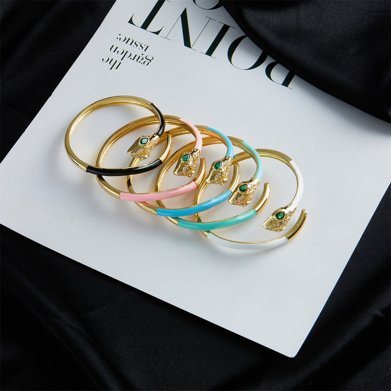 Minilux Snake enamel Bracelets - white