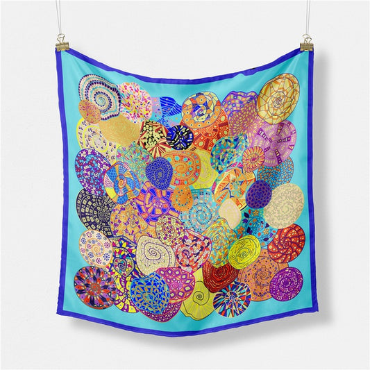 French style Small Square Scarf - Sky Blue
