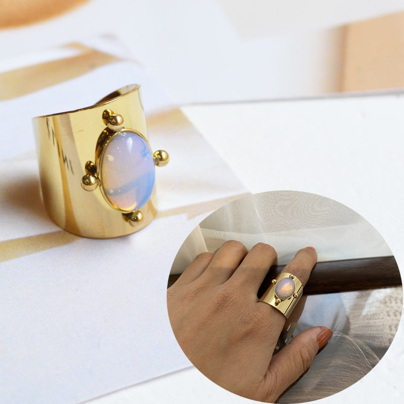 Boho stone ring