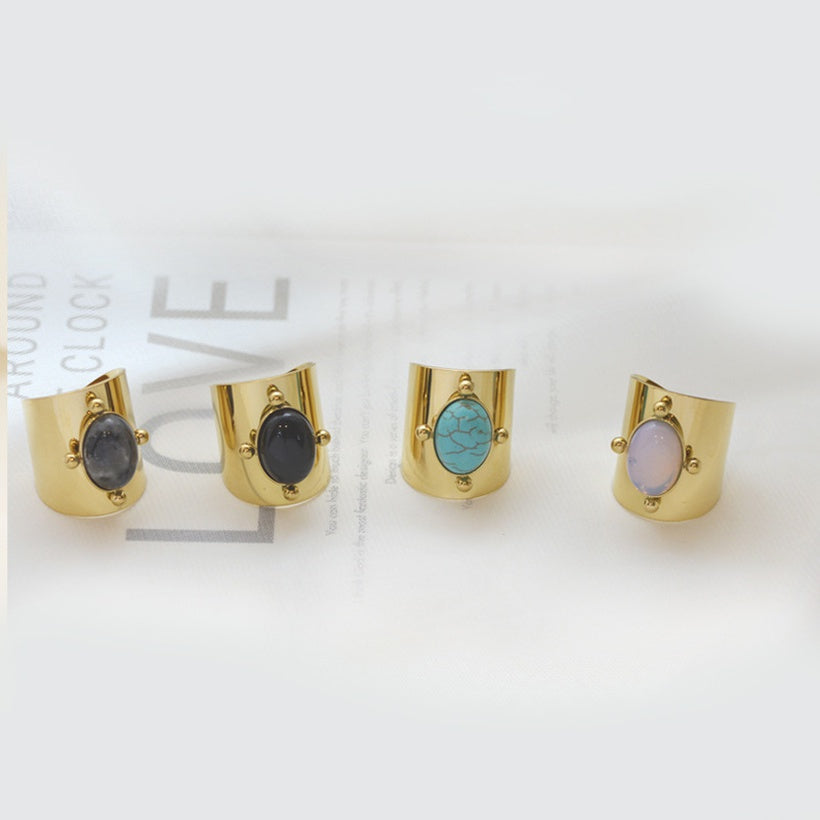 Boho stone ring
