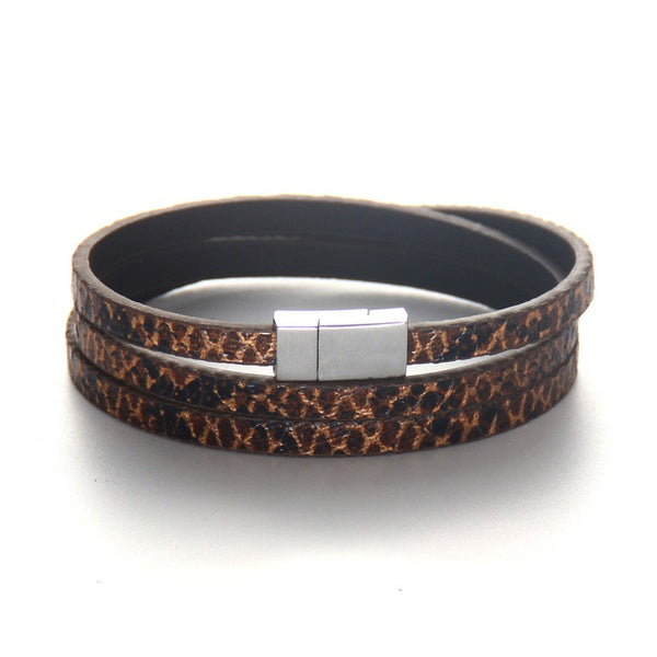 Leather Bracelet - Pink