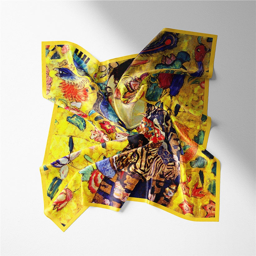 Gustav Klimt: Lady with Fan Square Scarf