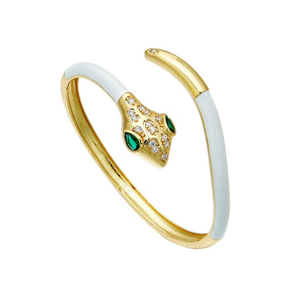 Minilux Snake enamel Bracelets - white