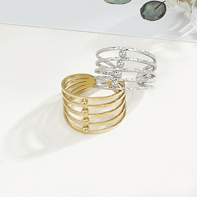 Geometric stripe boho ring