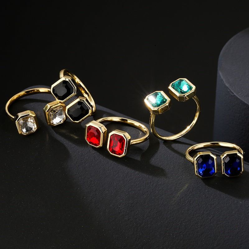 Double Diamond Zirconia Ring