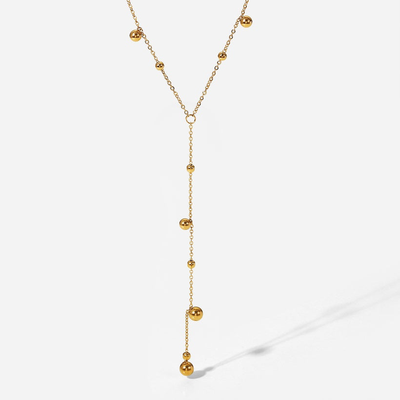 Round Beads Tassel Necklace