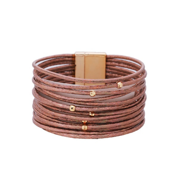 Multilayer Leather Bracelet - Coffee