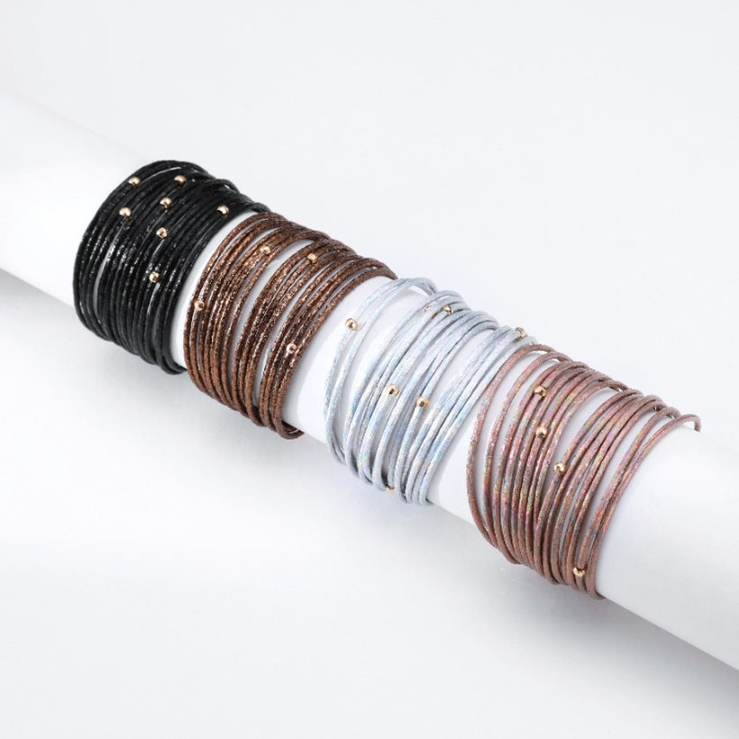 Multilayer Leather Bracelet - Coffee