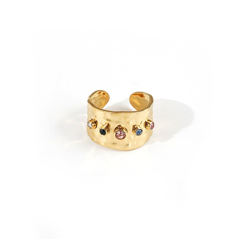 Zirconia boho multicolour ring