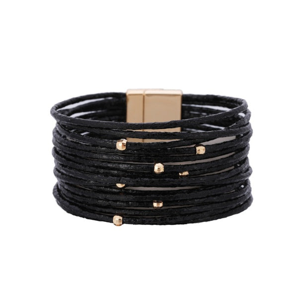Multilayer Leather Bracelet - Coffee