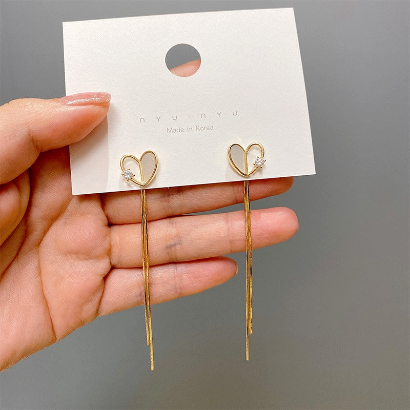 Heart shell Tassel Earrings