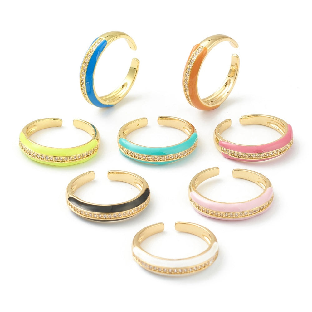 Enamel diamonds ring