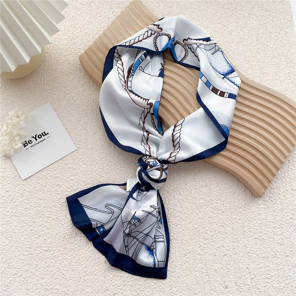 Foulard en soie - Voile bleu marine