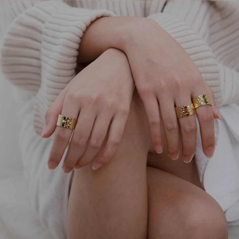 Boho small balls ring