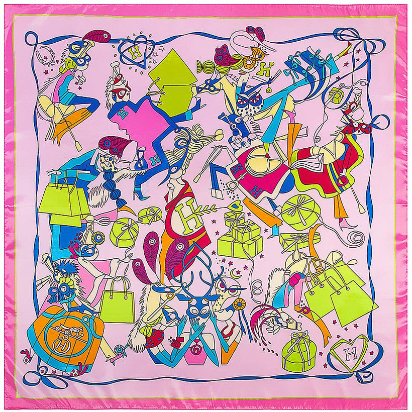 Lady "H: Silk Large Square Scarf beige