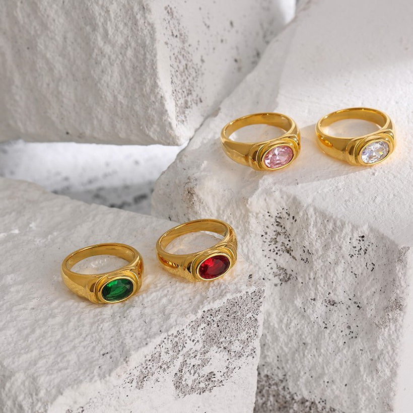 Crystal Diamond Zirconia Ring