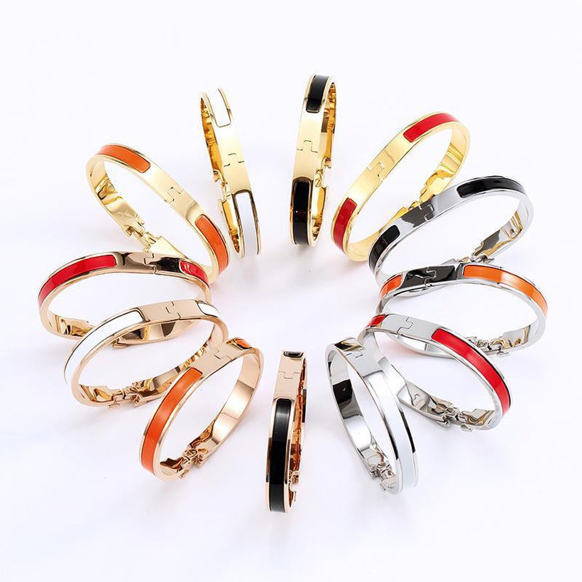 Minilux H enamel Bracelet Black/silver