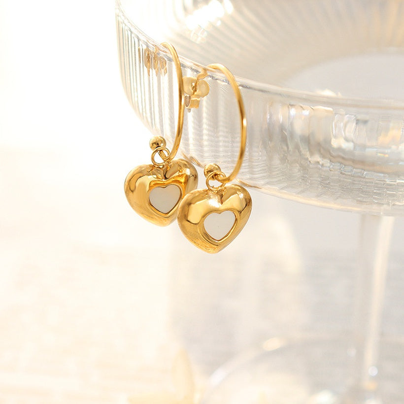 Retro Heart Titanium earrings