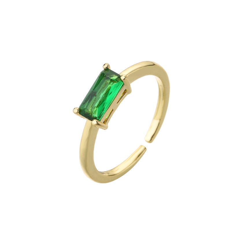 Geometric Diamond Zirconia Ring