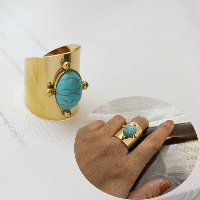 Boho stone ring