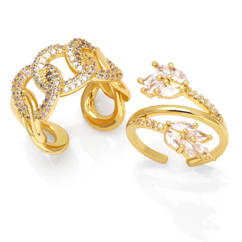 Curb chain Zirconia Ring