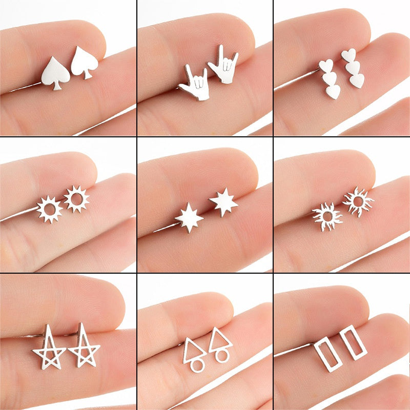 Sun golden stud earrings