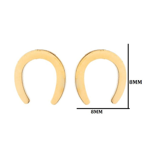 Horseshoe golden stud earrings
