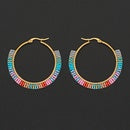 Miyuki Handmade Bohemian Rainbow Hoops Earrings