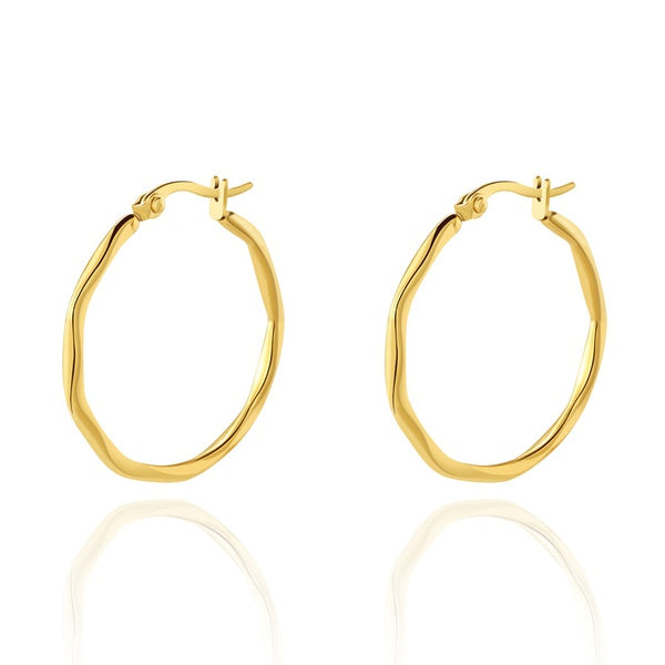 Titanium Bamboo hoops earrings