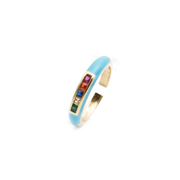 Enamel Candy Crystal Ring