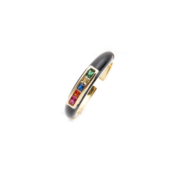 Enamel Candy Crystal Ring