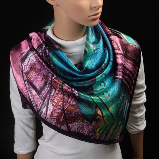 Van Goh : Cafe terrace at night Square Scarf blue