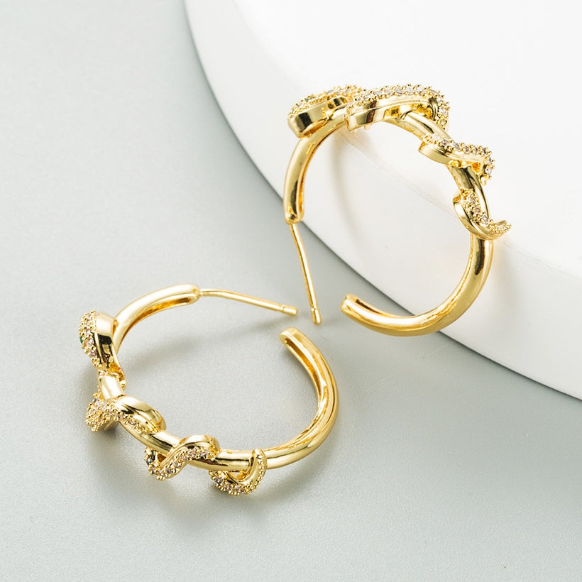 MiniLux Zirconia Snake earrings