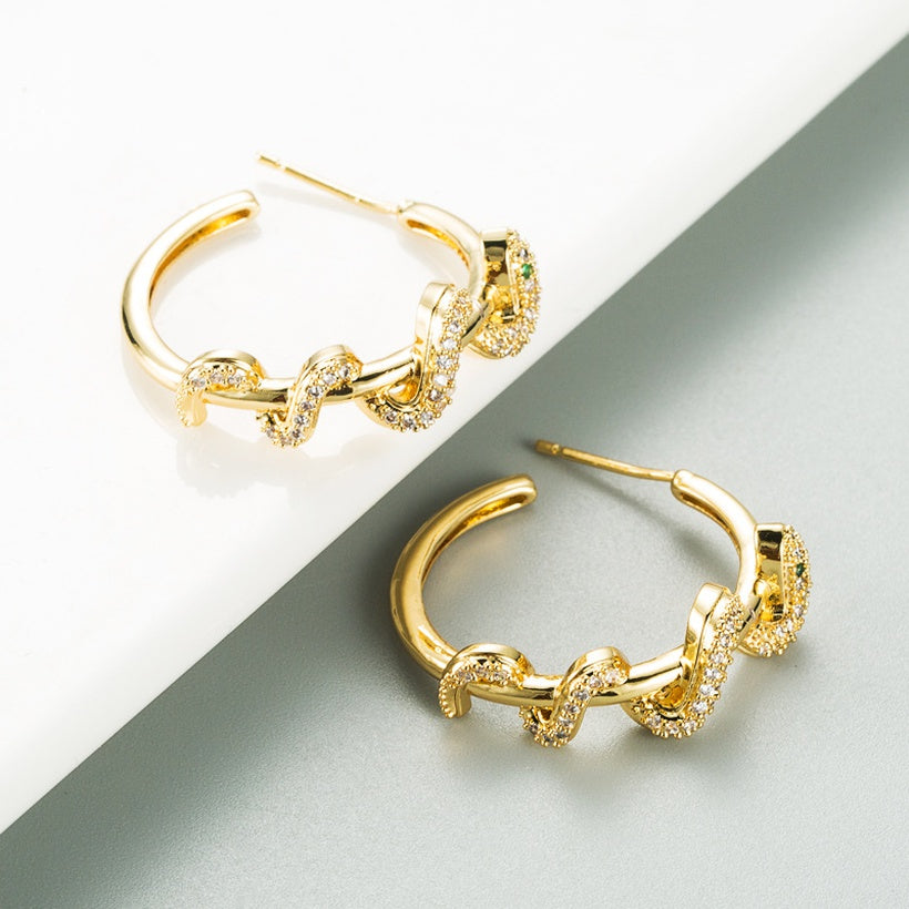 MiniLux Zirconia Snake earrings