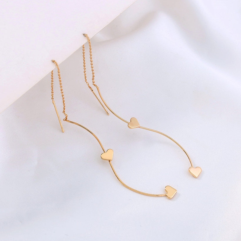 Heart thread earrings