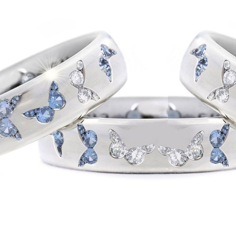 Multicolor butterfly Zirconia Ring