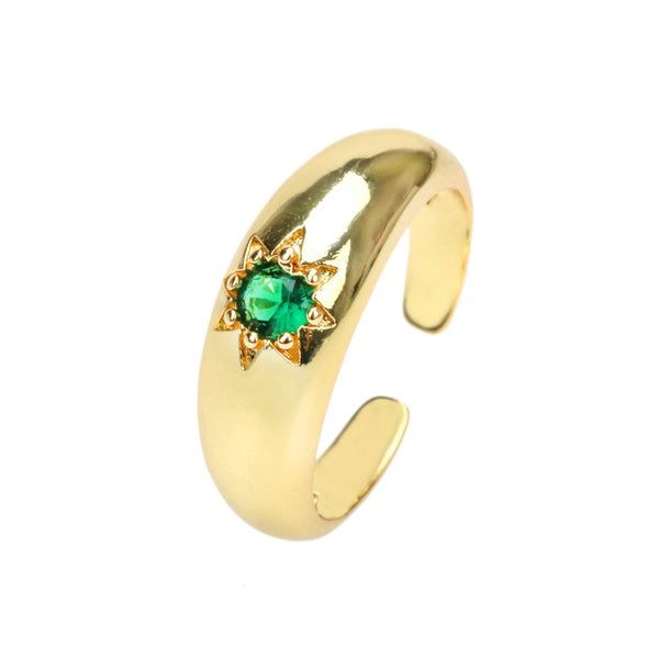 Green Zirconia stars ring