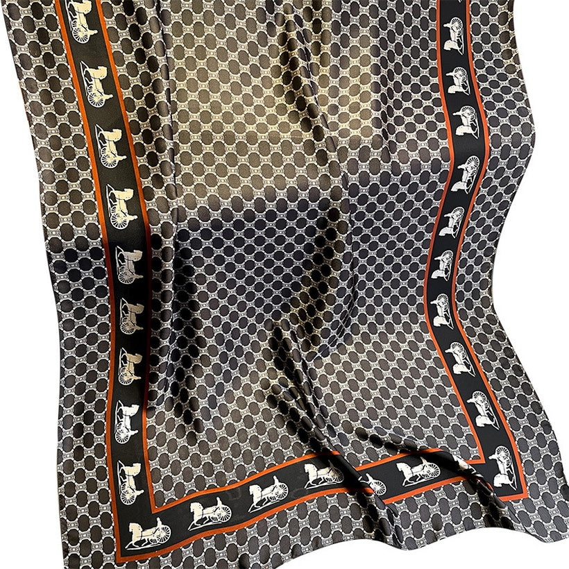 Arc De Triomphe Border Carriage Simulation Large silk scarf