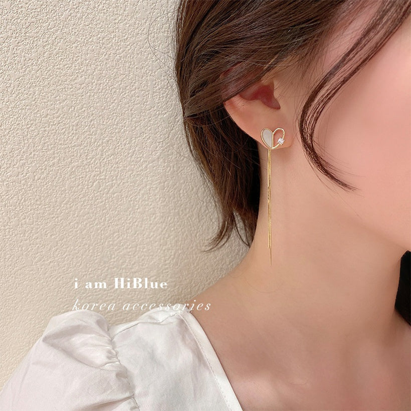 Heart shell Tassel Earrings