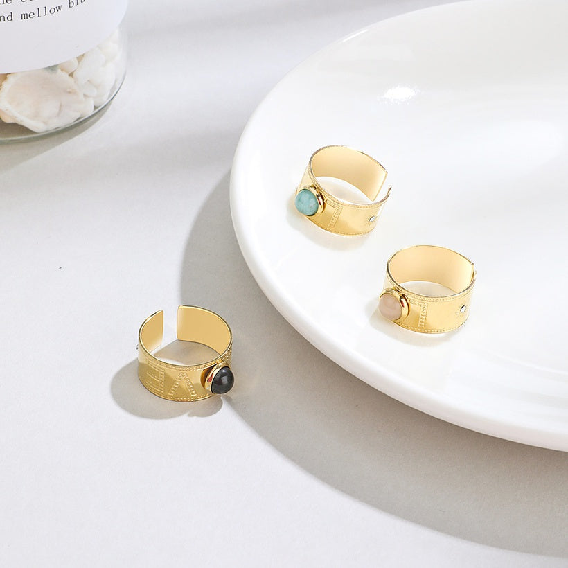 Retro Boho stone ring