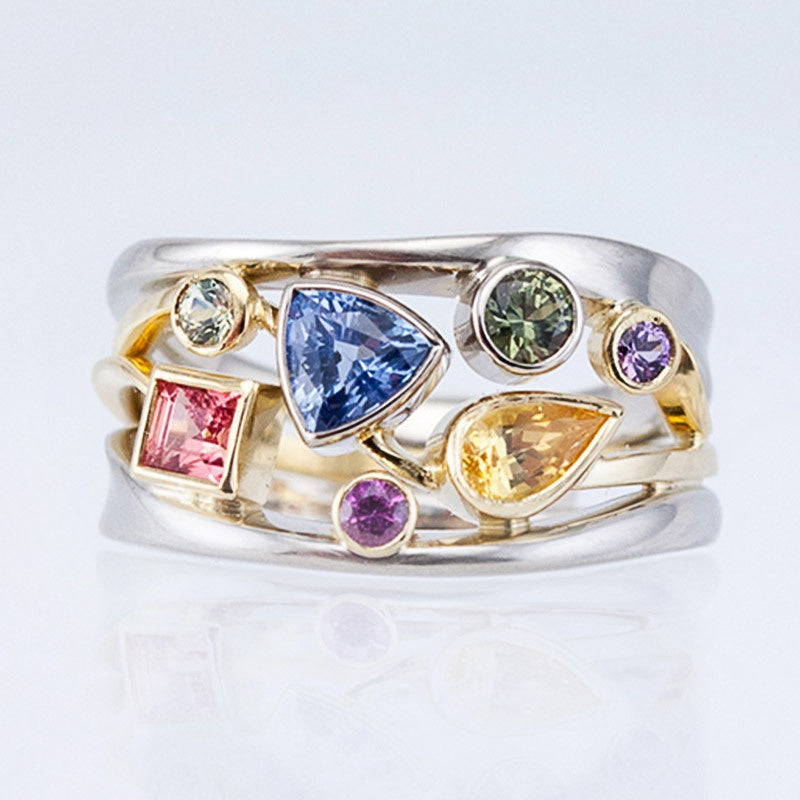 Wave line Zirconia Ring