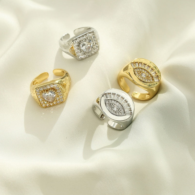 Evil eye Diamond Zirconia Ring