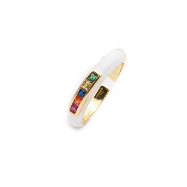 Enamel Candy Crystal Ring