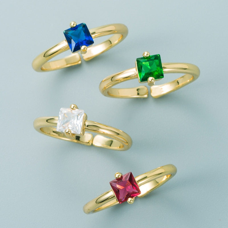 Geometric Diamond Zirconia Ring