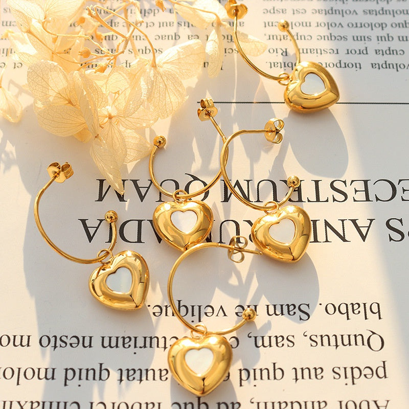 Retro Heart Titanium earrings