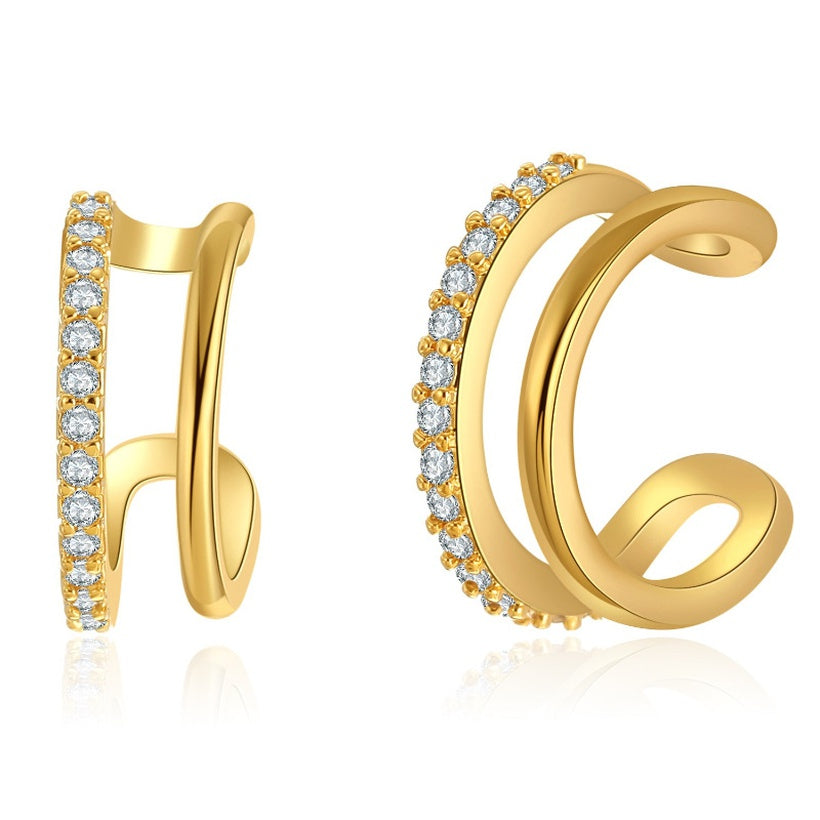 White zirconia Ear cuff - one piece