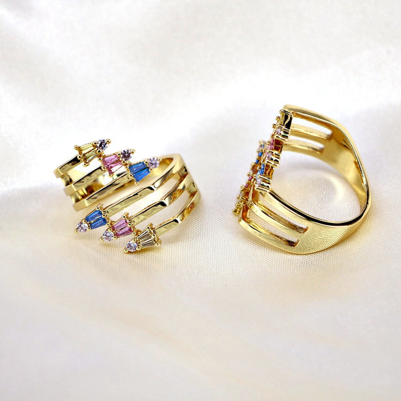 Geometric multicolour Zirconia ring